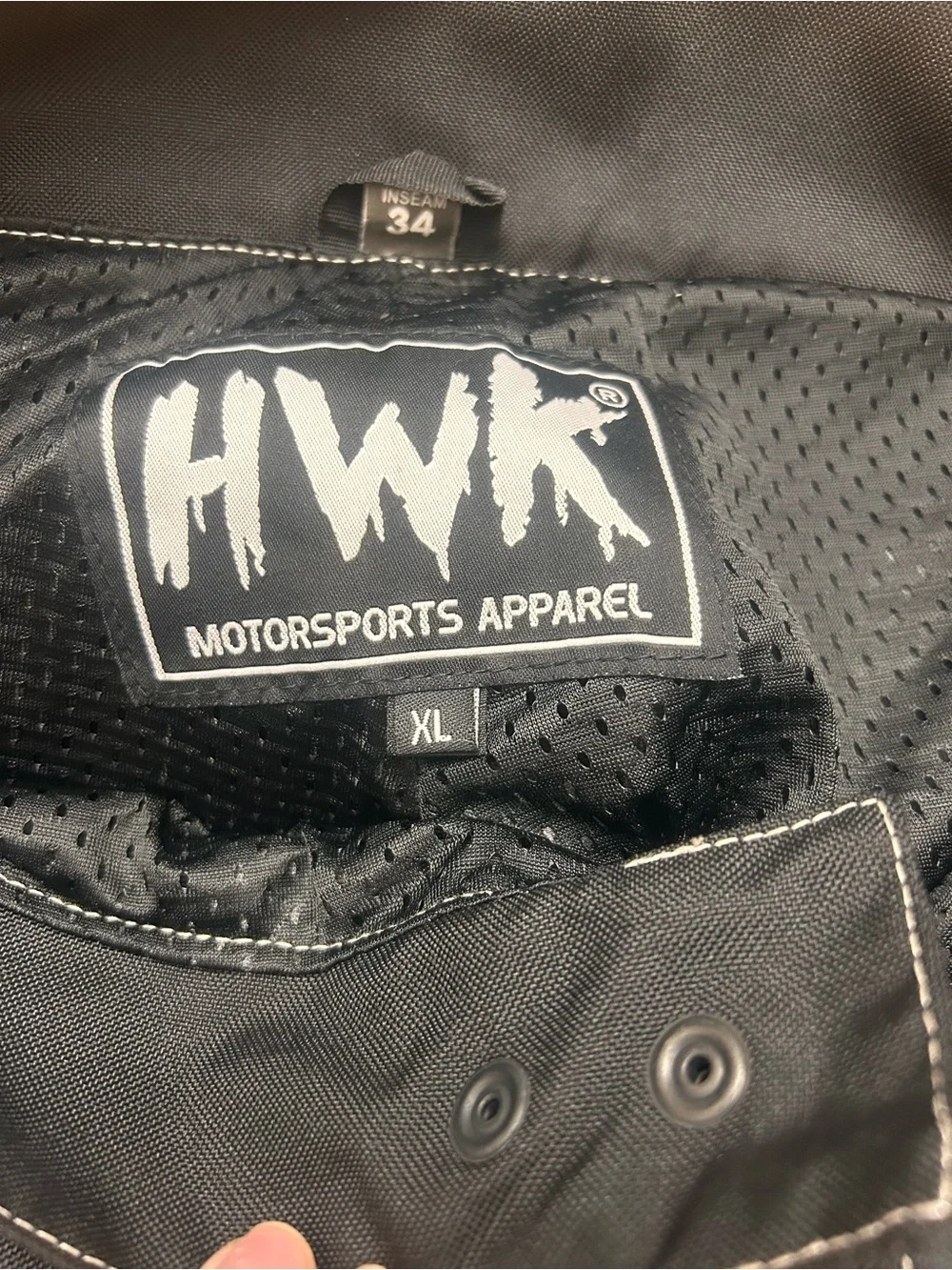 NWOT HWK BLACK MOTORCYCLE/ MOTORSPORTS  PANTS XL INSEAM 34 MENS